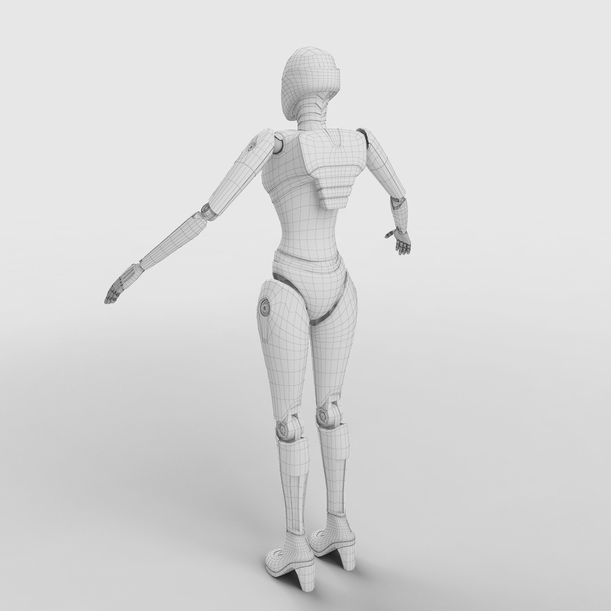 Female Cyborg 3D model_7