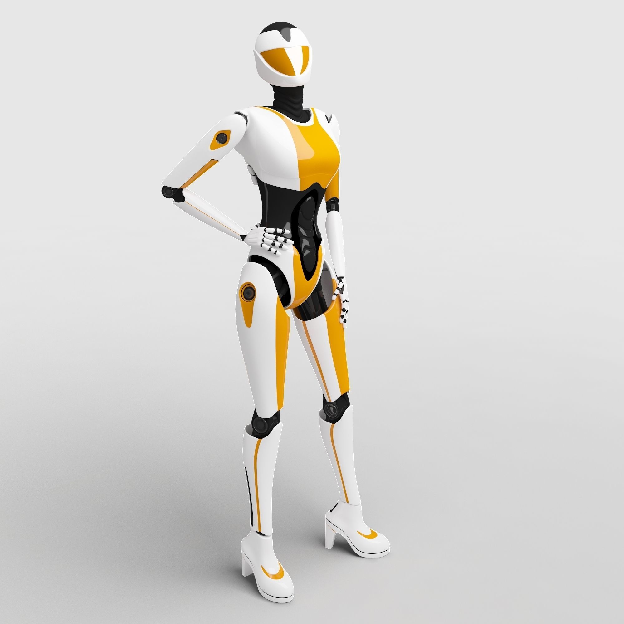 Female Cyborg 3D model_1
