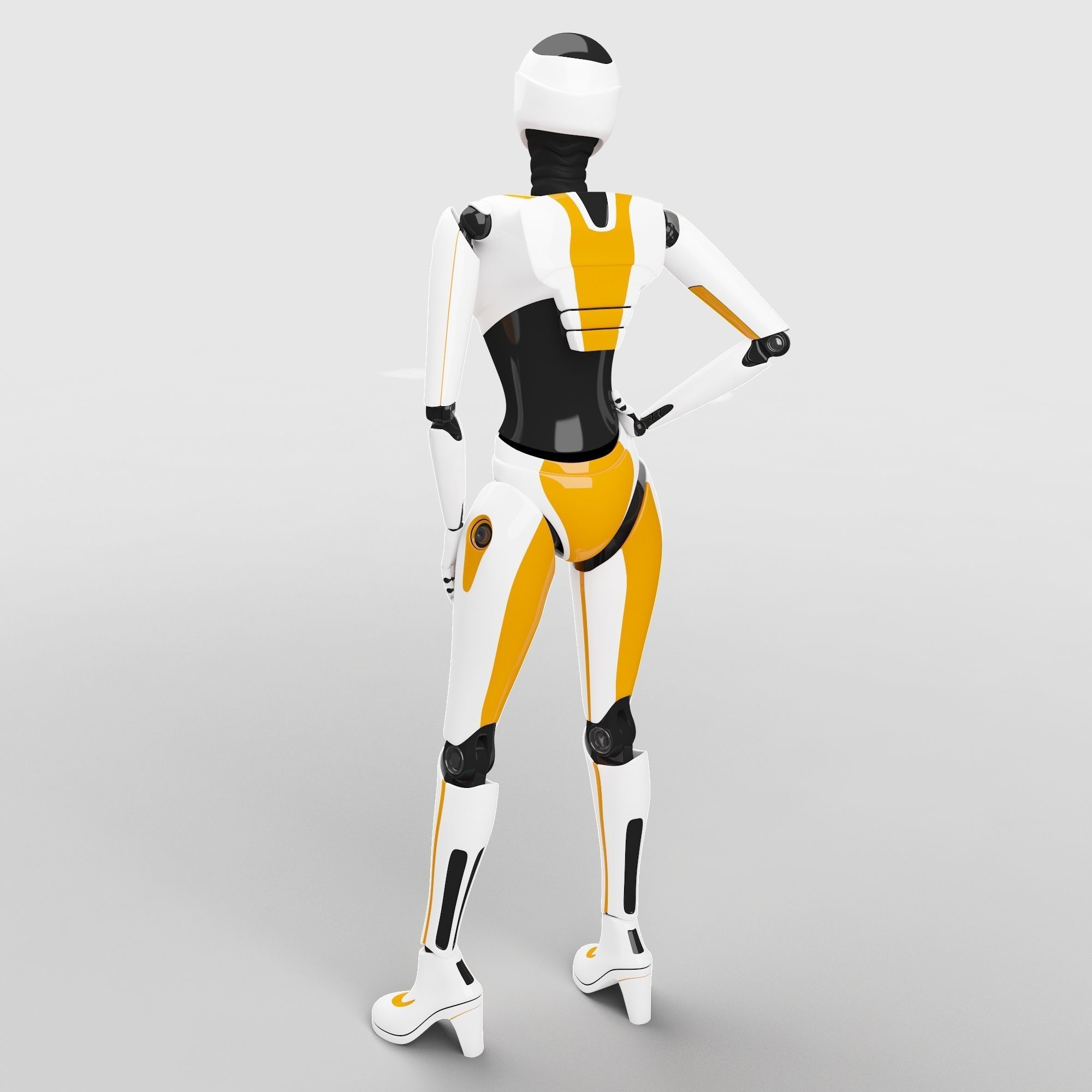 Female Cyborg 3D model_4