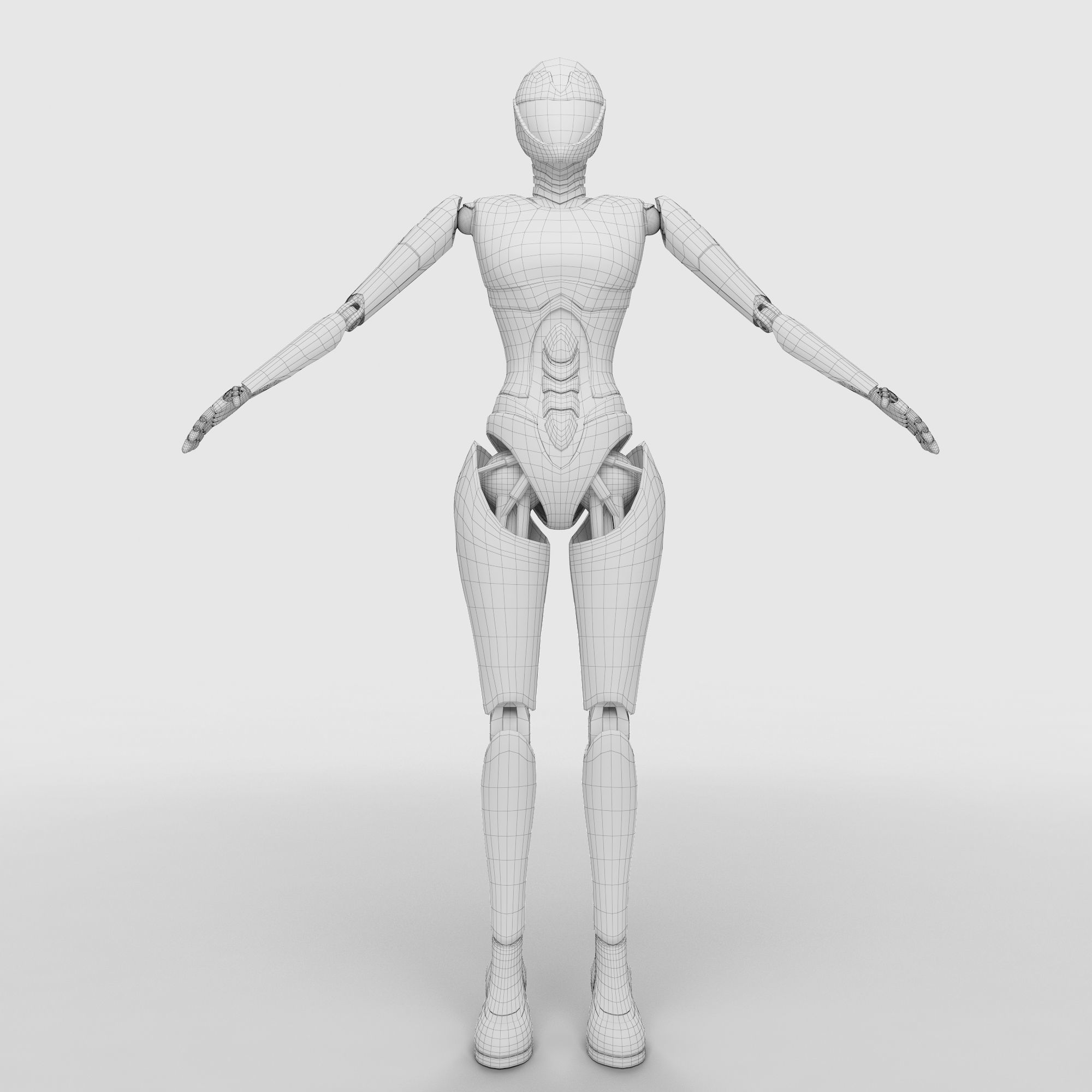 Female Cyborg 3D model_9