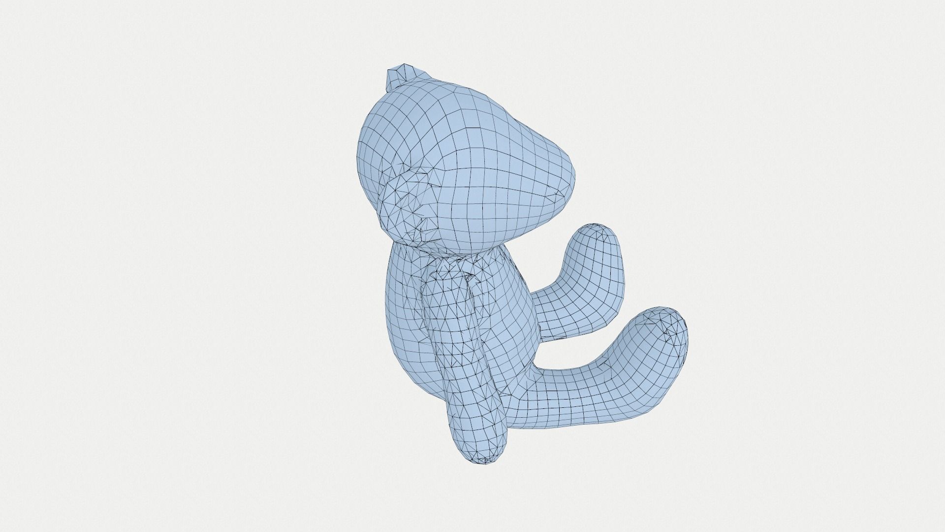 Teddy Old Low-poly 3D model_9