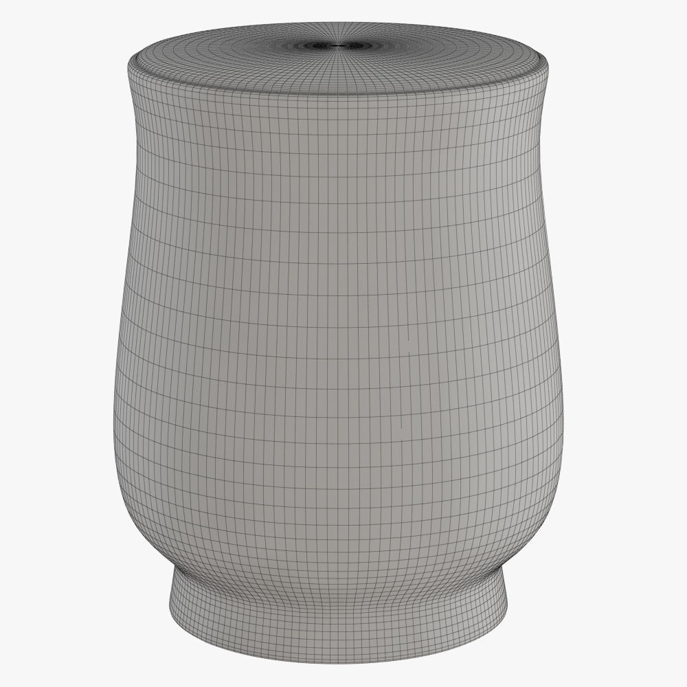 Textured Lines Garden Stool 3D model_3