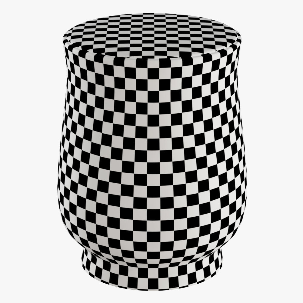Textured Lines Garden Stool 3D model_5