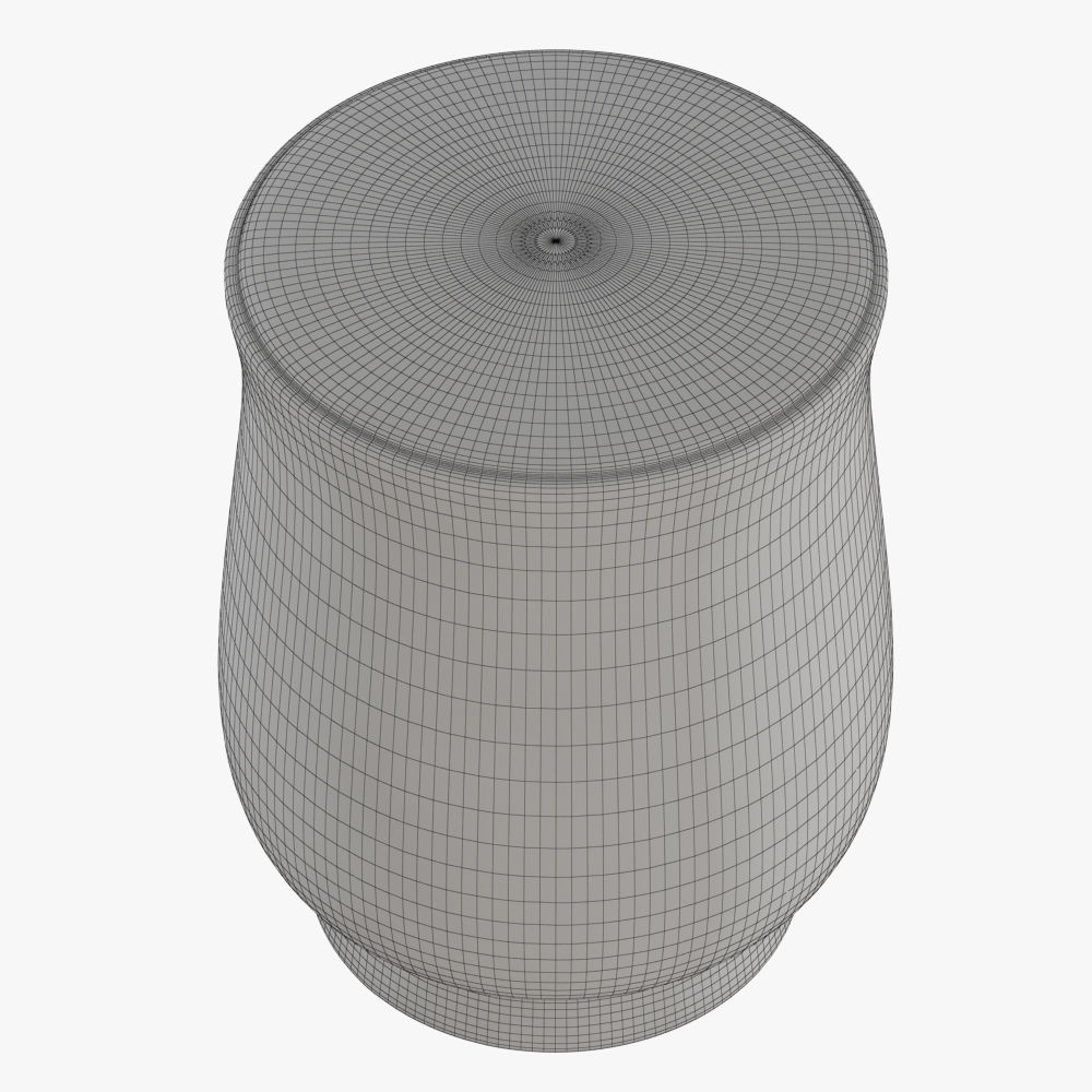 Textured Lines Garden Stool 3D model_4