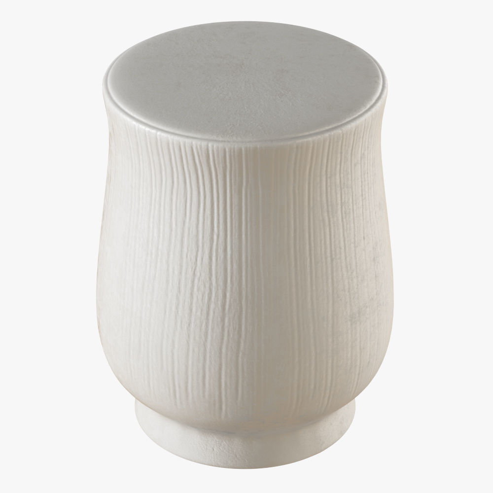 Textured Lines Garden Stool 3D model_1
