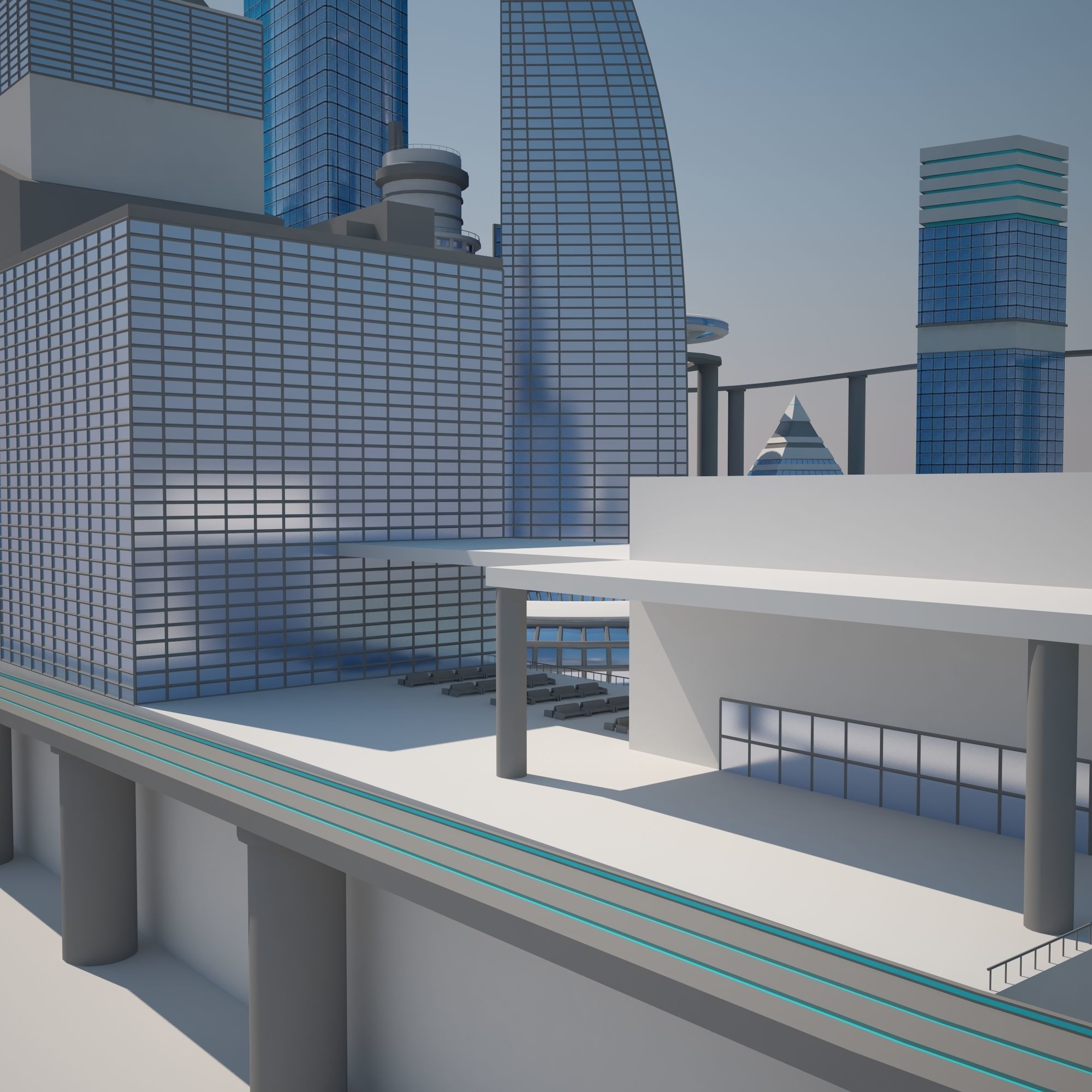Futuristic City 3D model_15