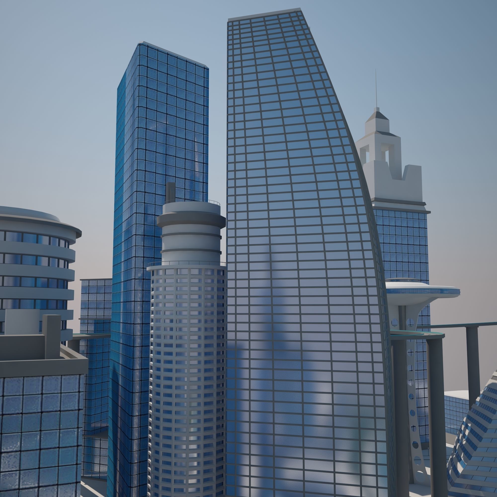 Futuristic City 3D model_6