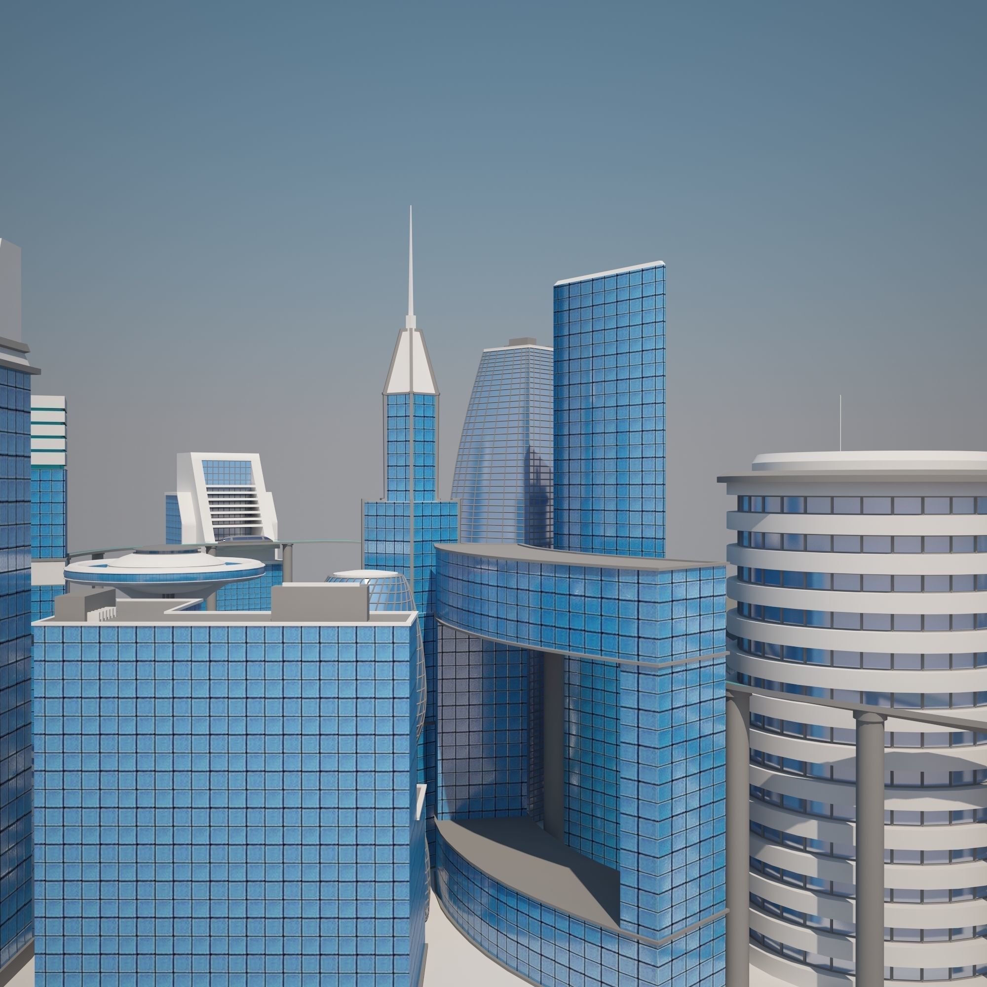 Futuristic City 3D model_17