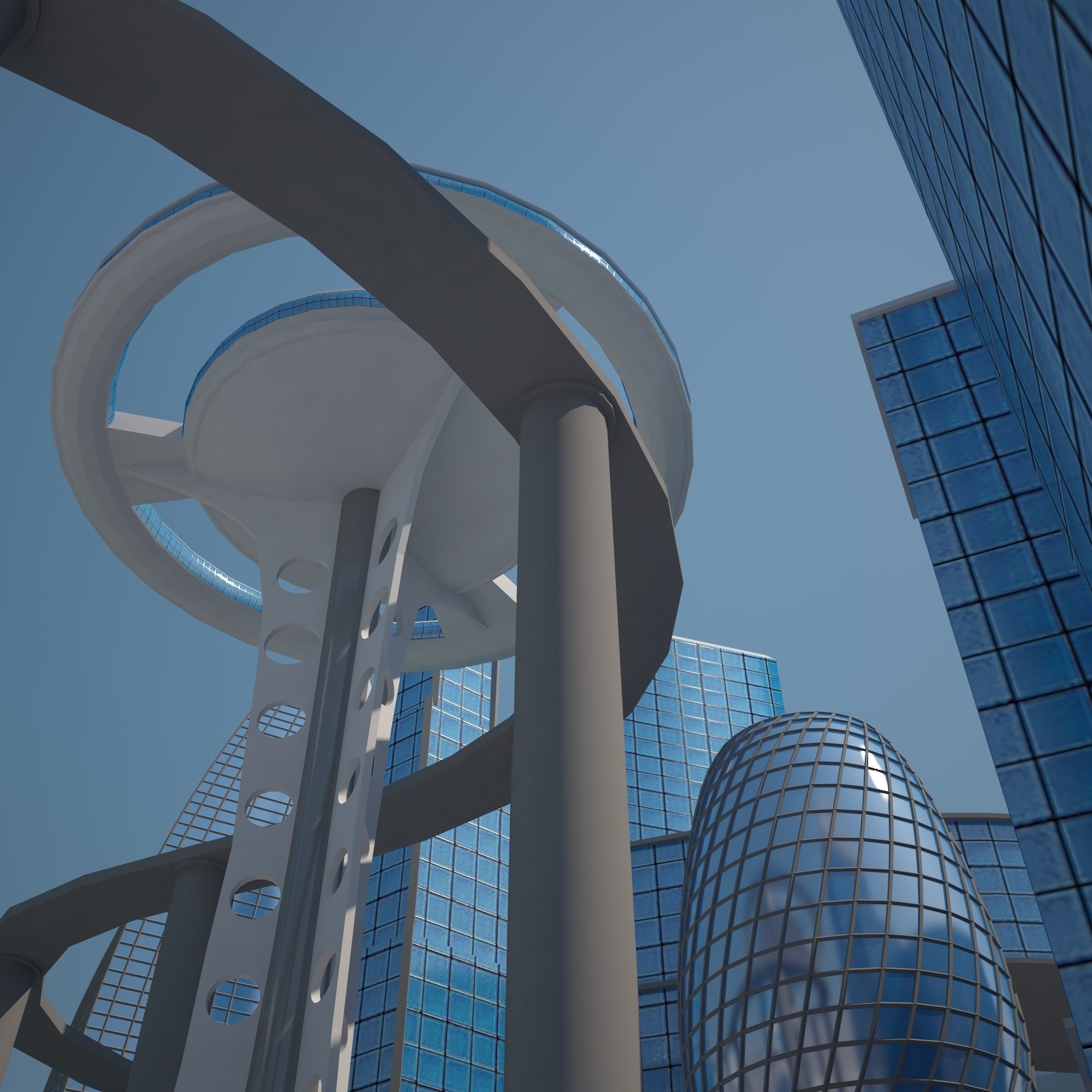 Futuristic City 3D model_18