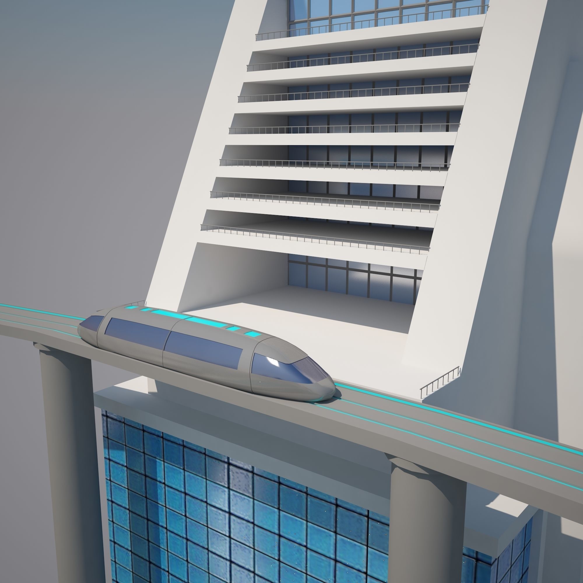 Futuristic City 3D model_11