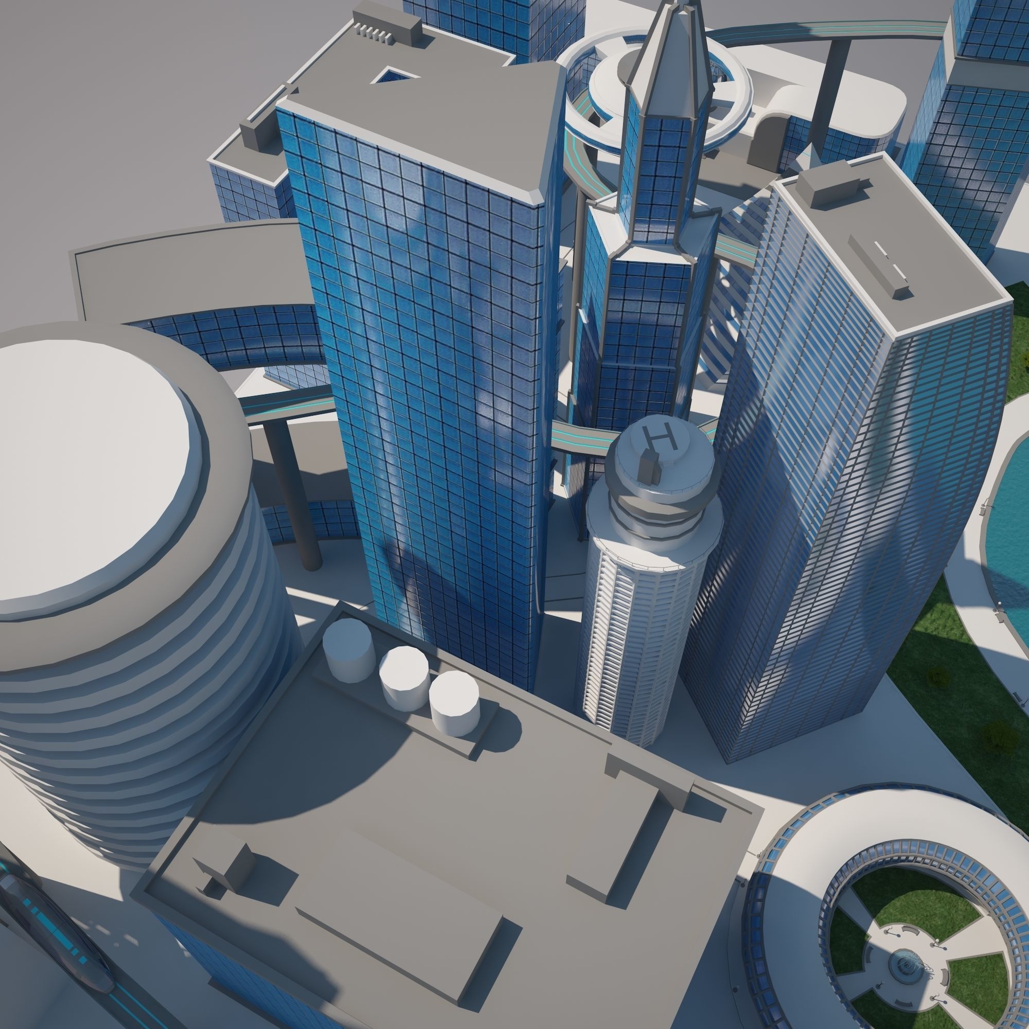 Futuristic City 3D model_21
