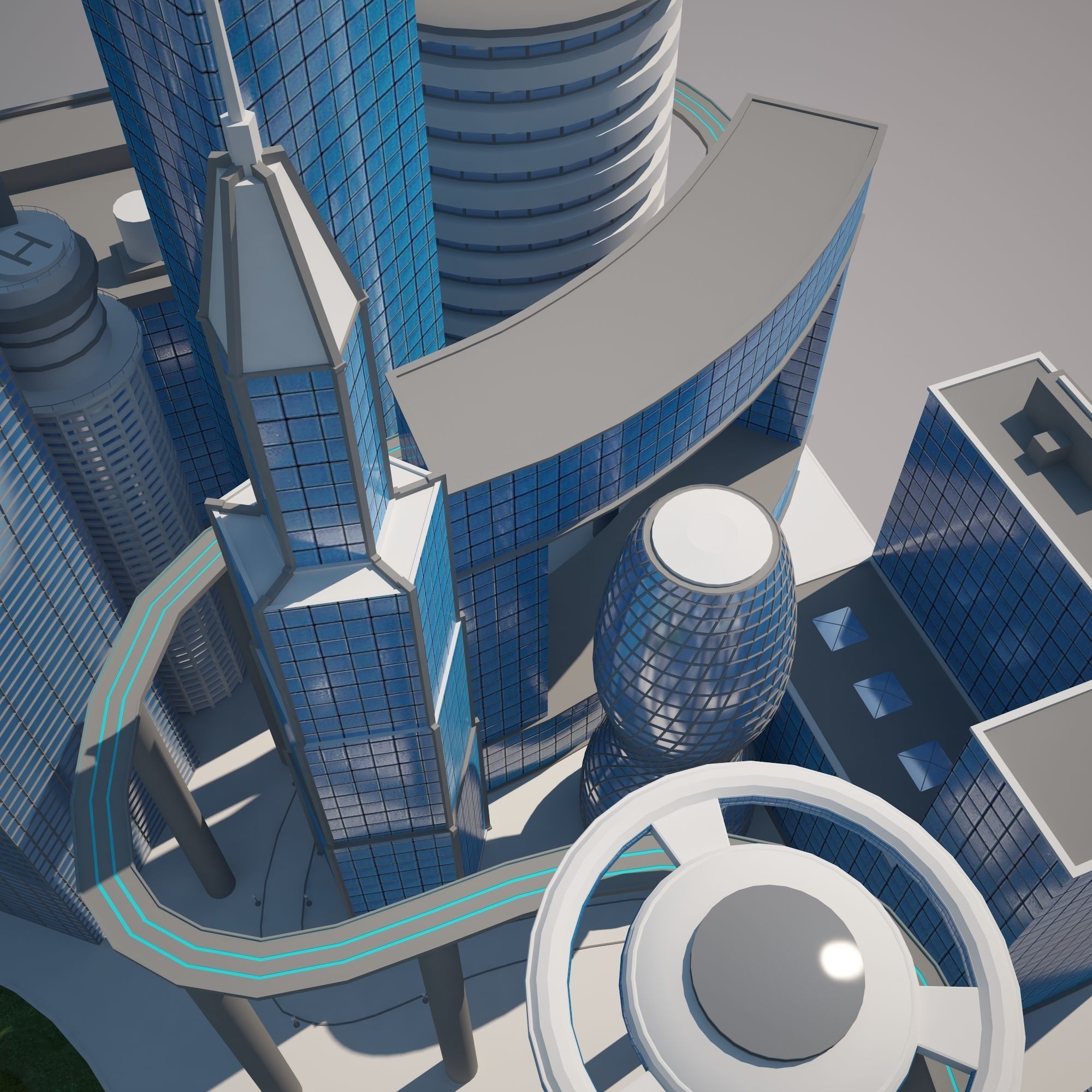 Futuristic City 3D model_19