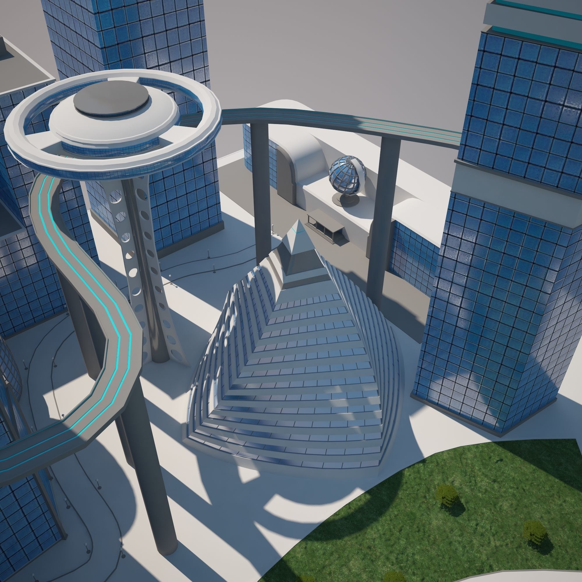 Futuristic City 3D model_10