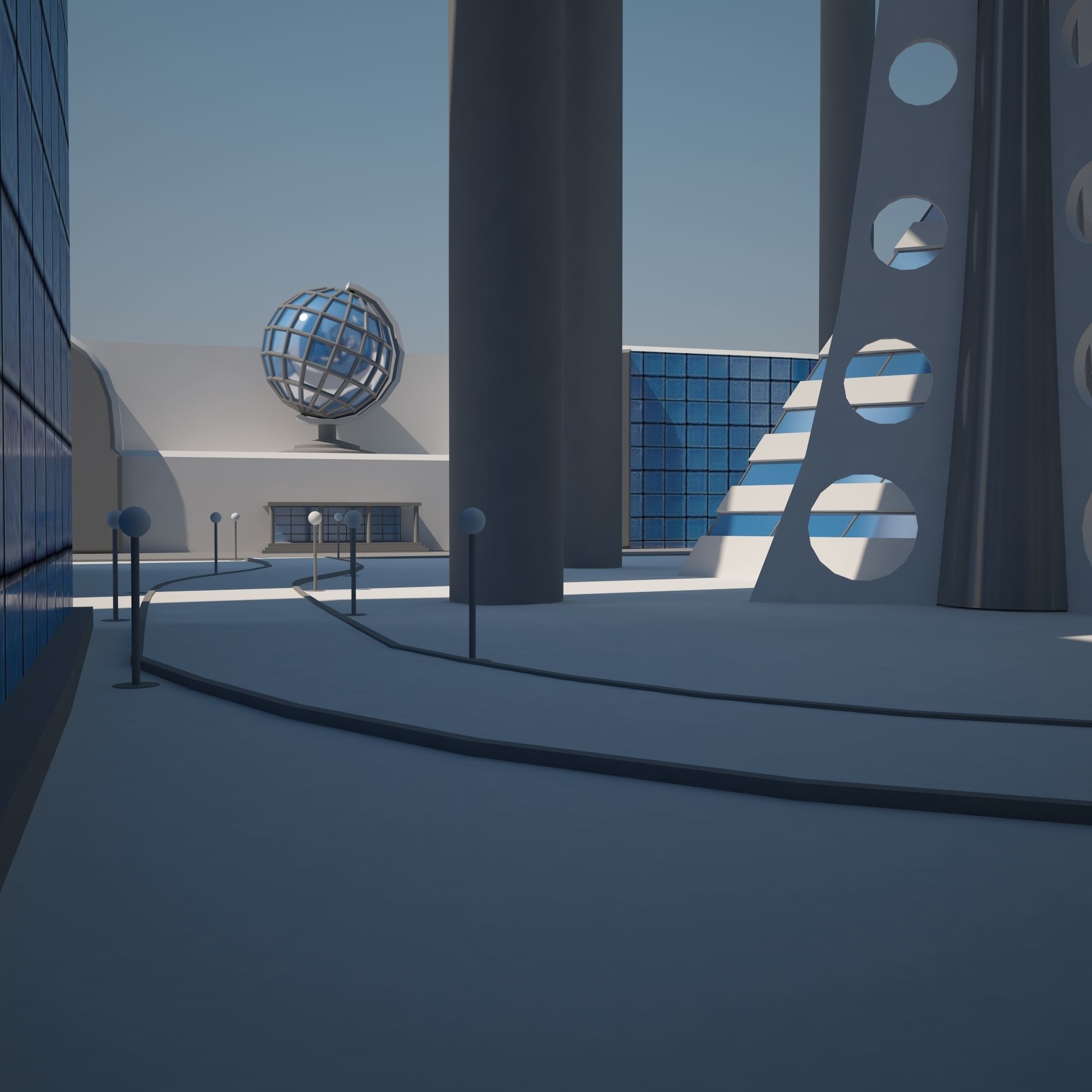 Futuristic City 3D model_16