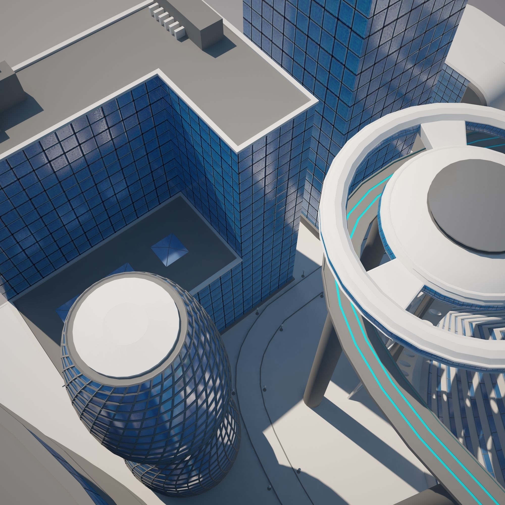 Futuristic City 3D model_14