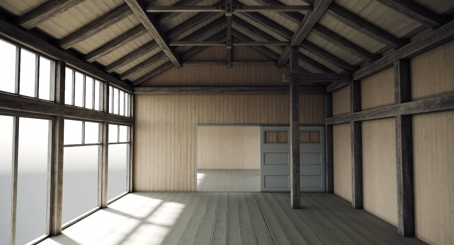 Wooden Hangar 3D model_4