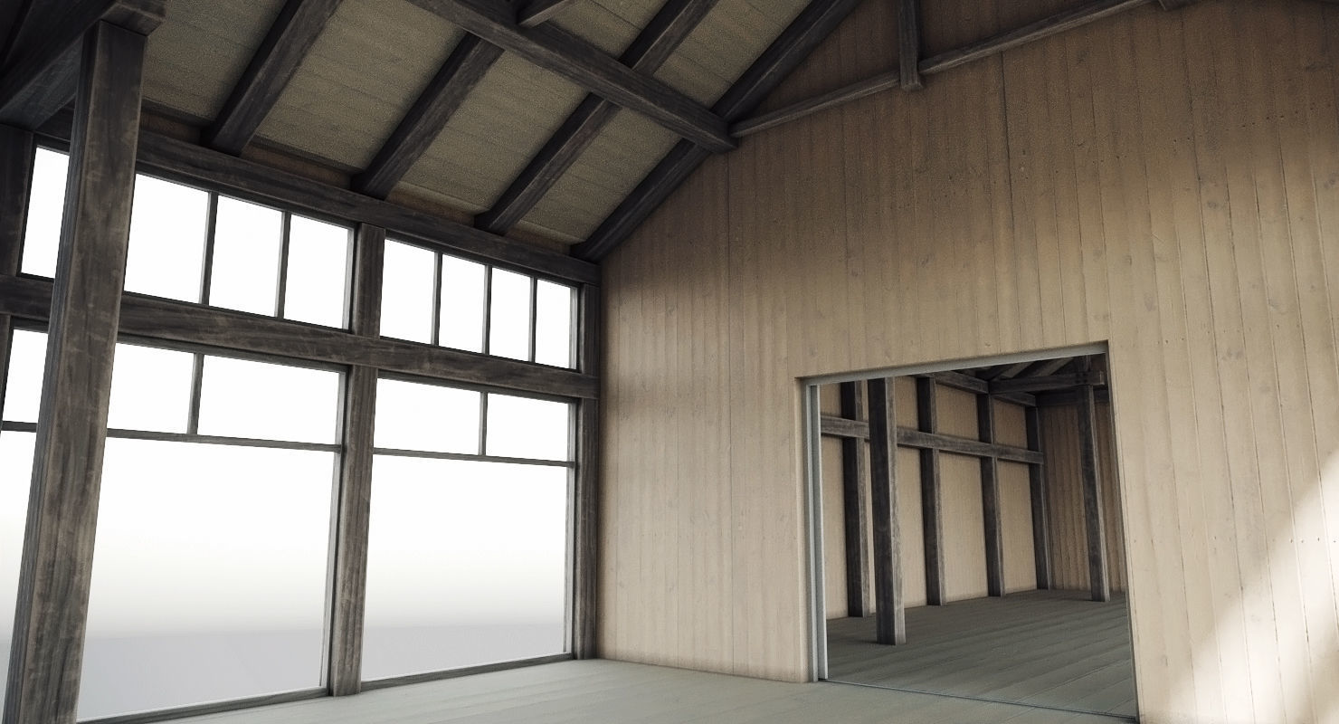 Wooden Hangar 3D model_5