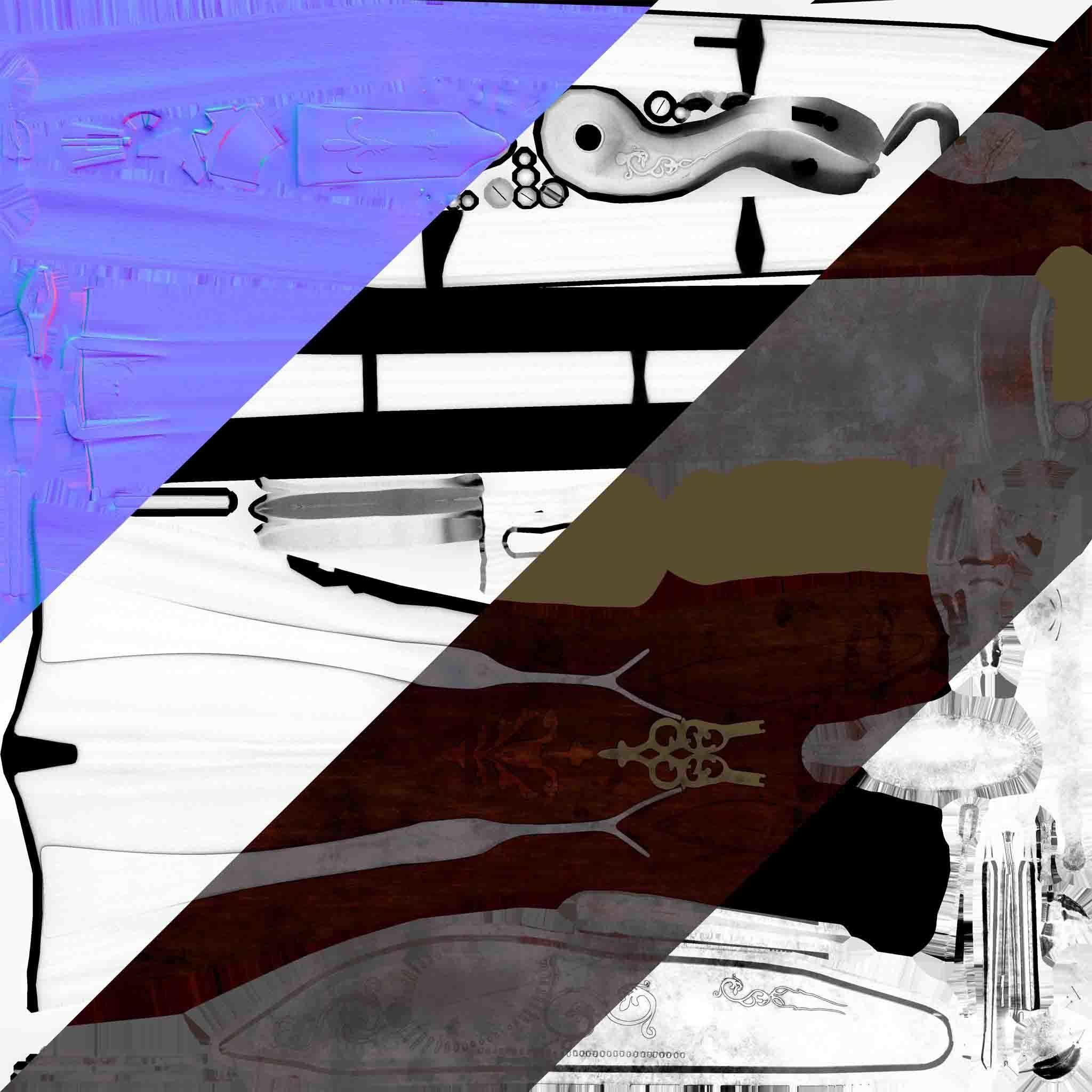 Flintlock Musket Low-poly 3D model_12