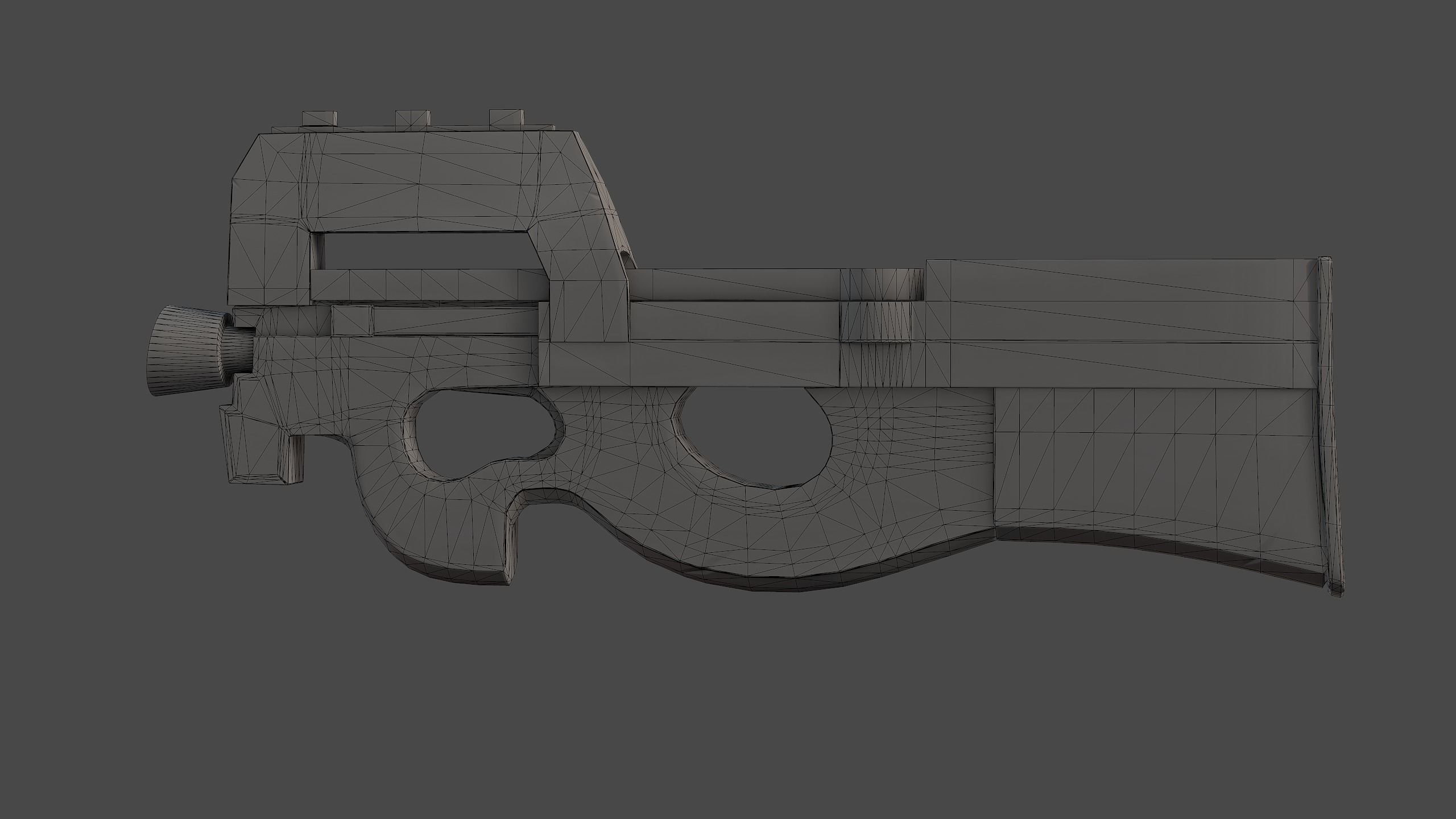 Stylized P90 Low-poly 3D model_12