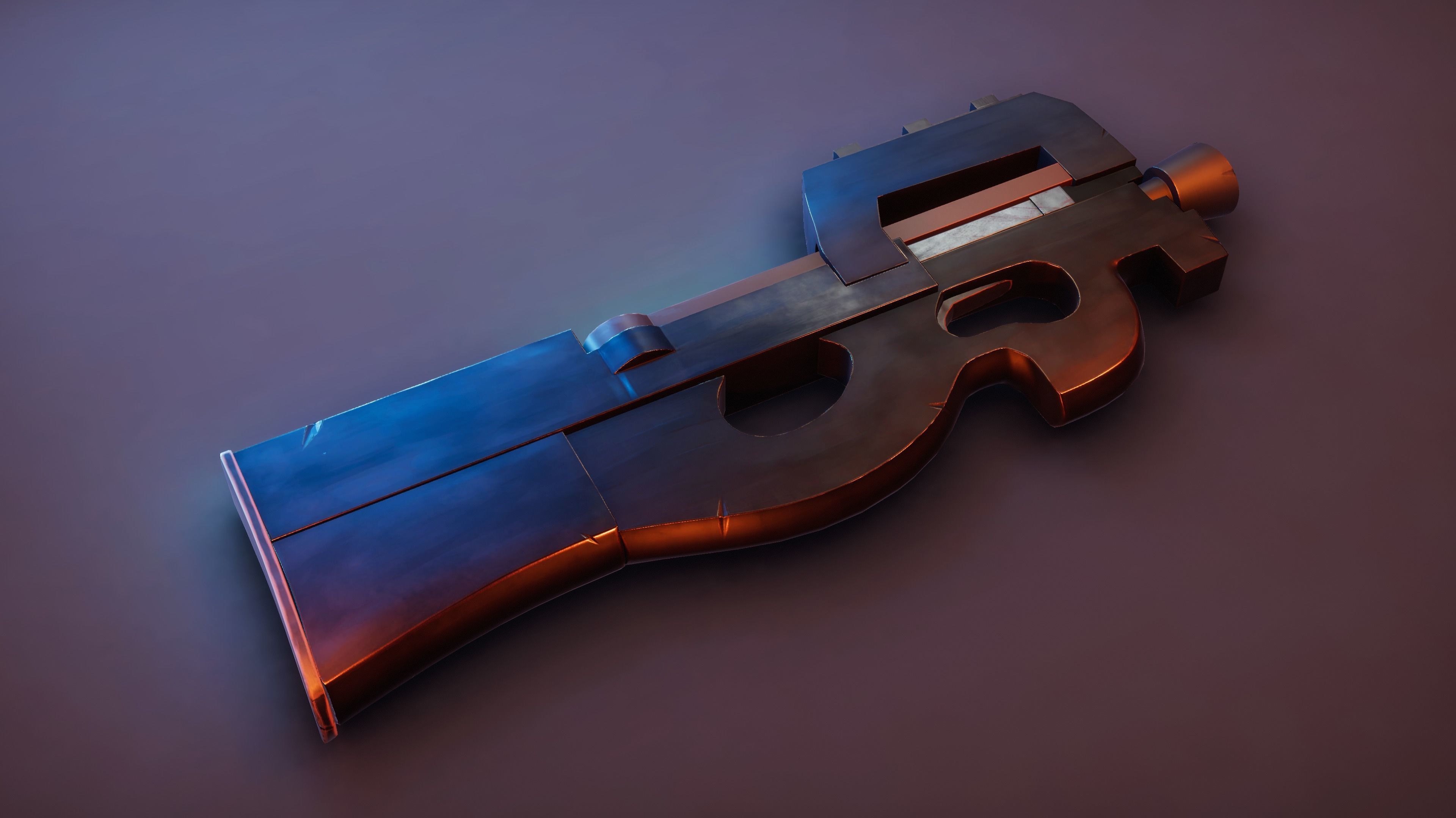 Stylized P90 Low-poly 3D model_2