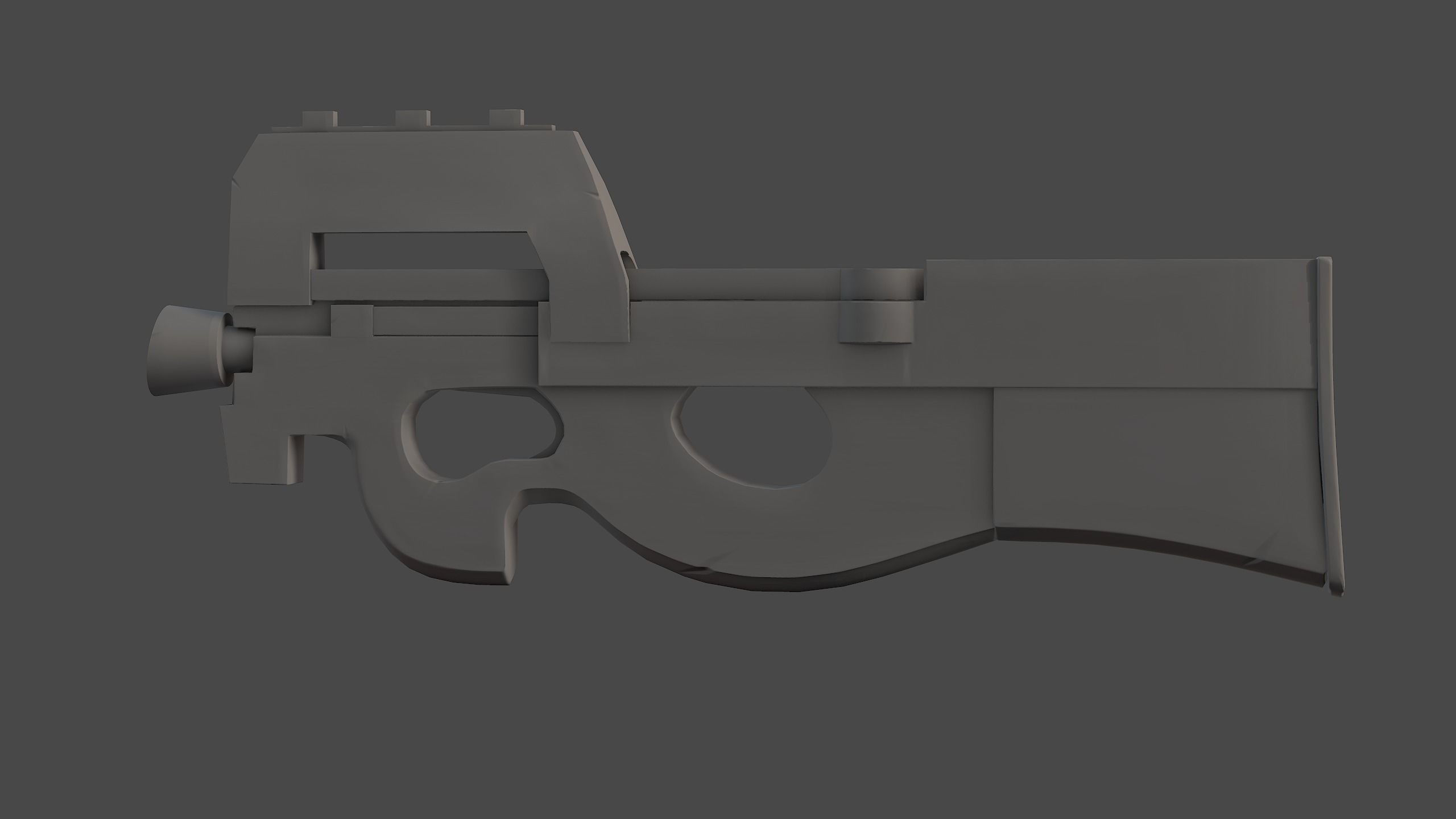 Stylized P90 Low-poly 3D model_11