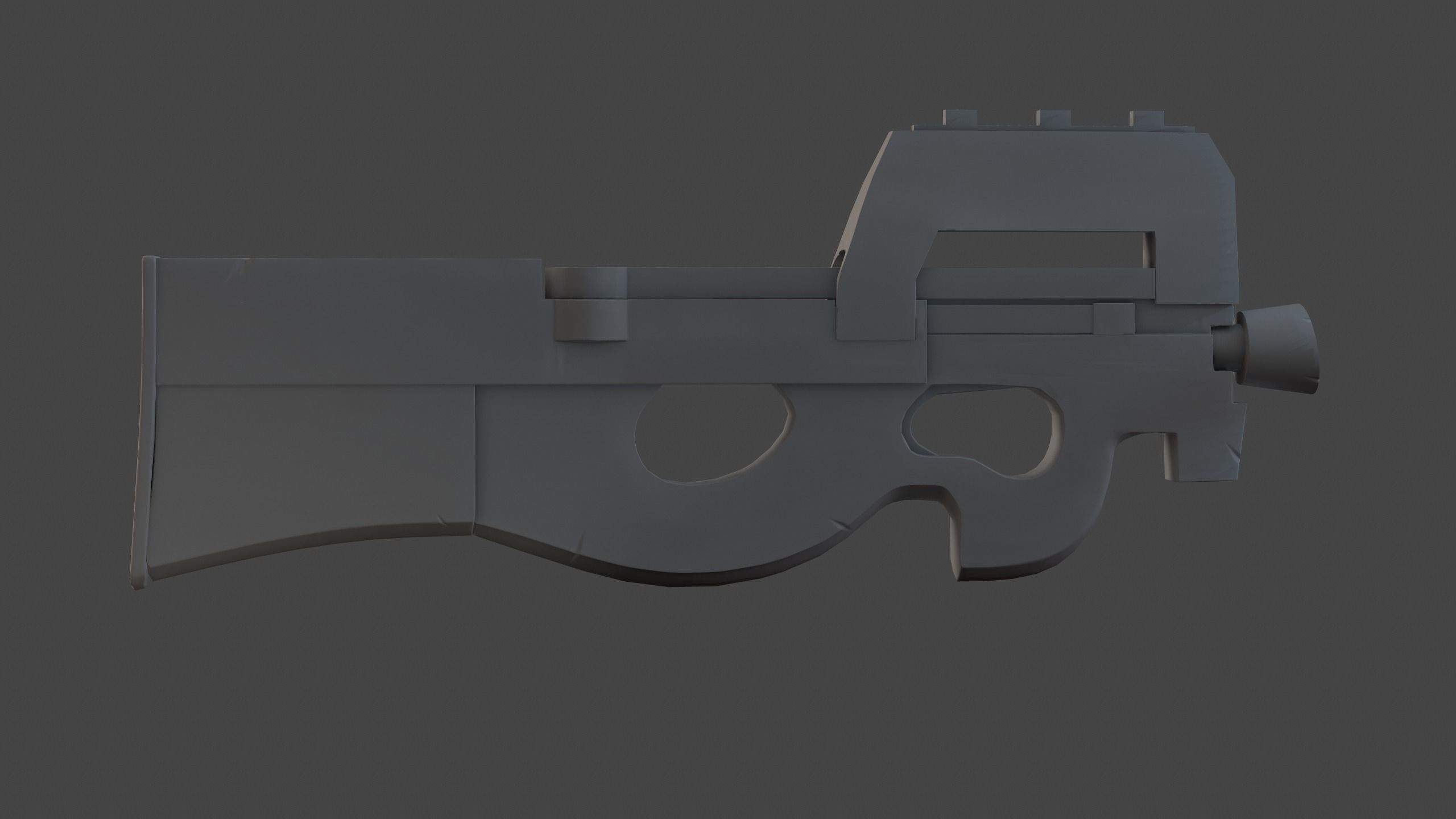 Stylized P90 Low-poly 3D model_13