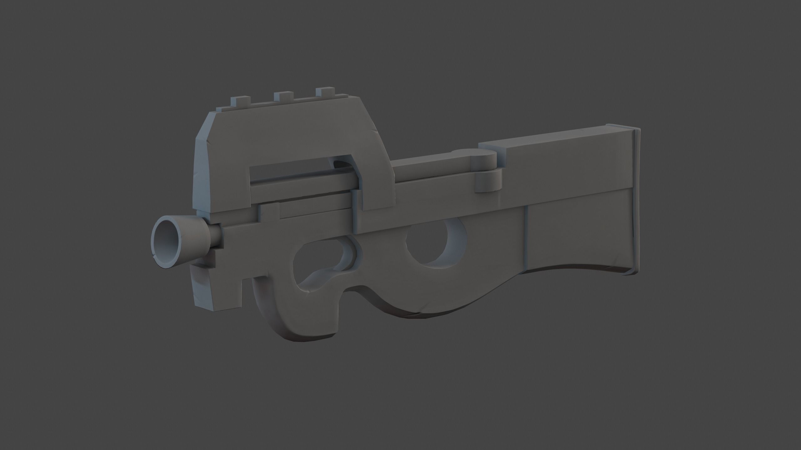 Stylized P90 Low-poly 3D model_15