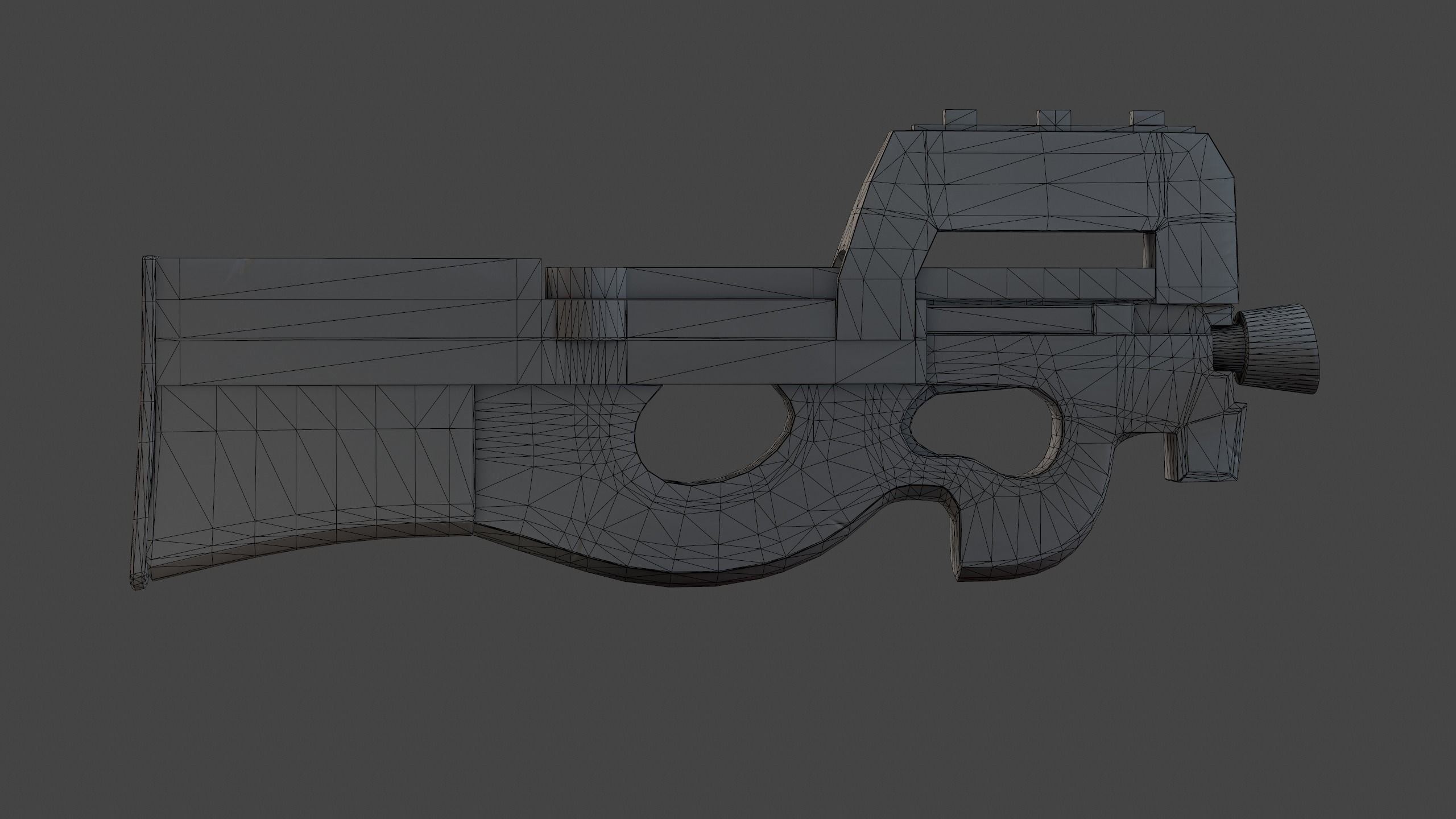 Stylized P90 Low-poly 3D model_14