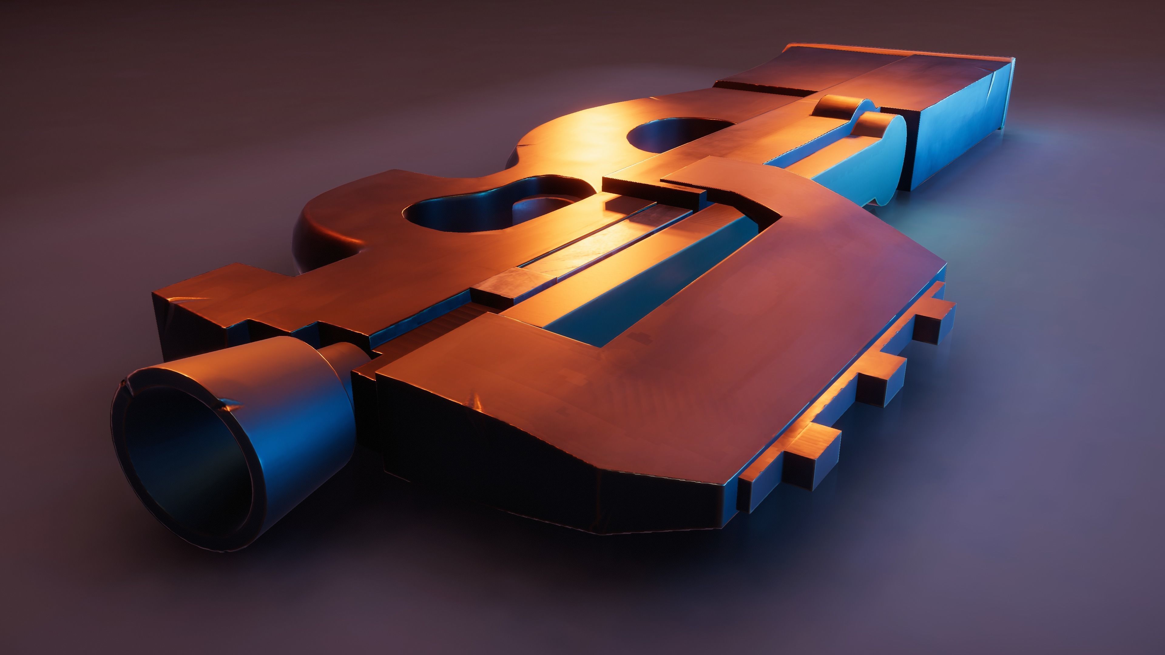 Stylized P90 Low-poly 3D model_1