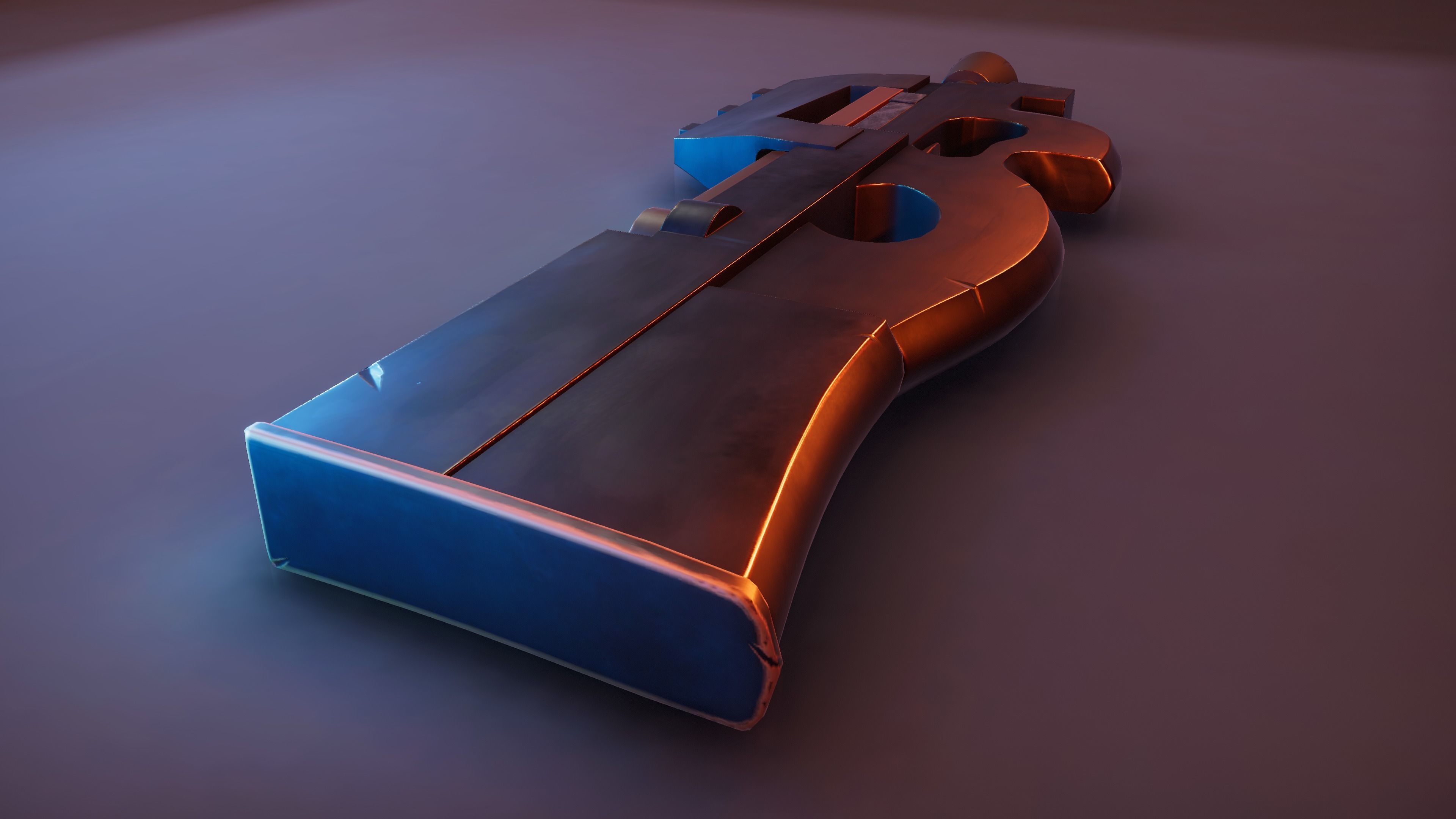 Stylized P90 Low-poly 3D model_5