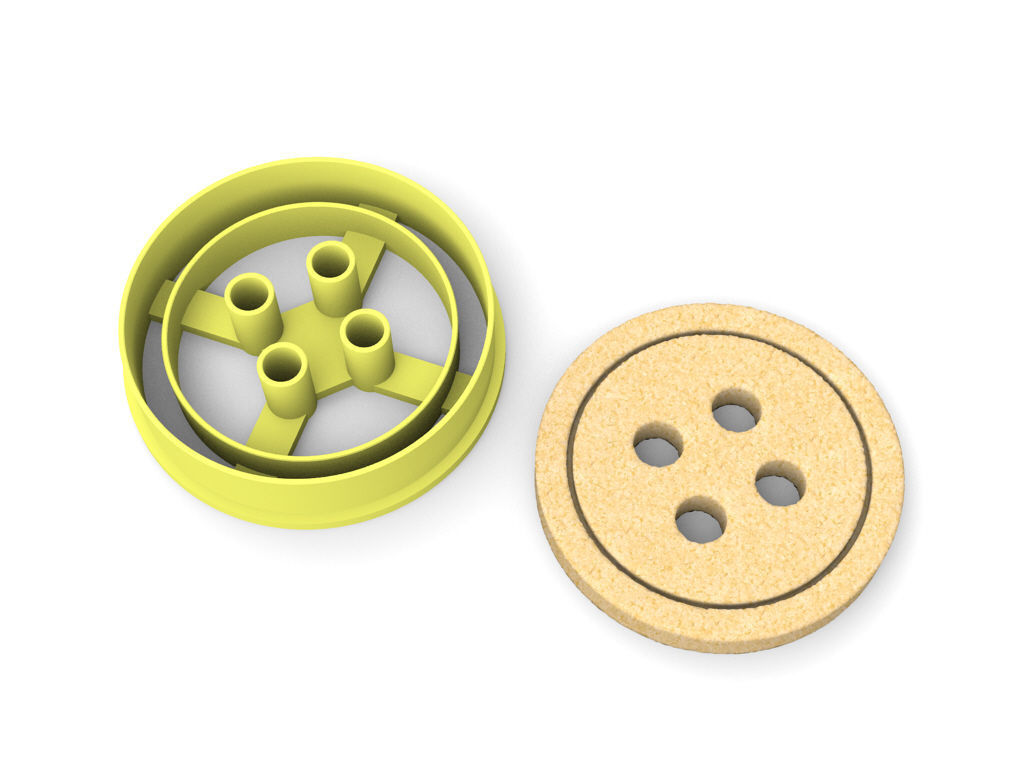 Button Cookie Cutter 3D print model_2