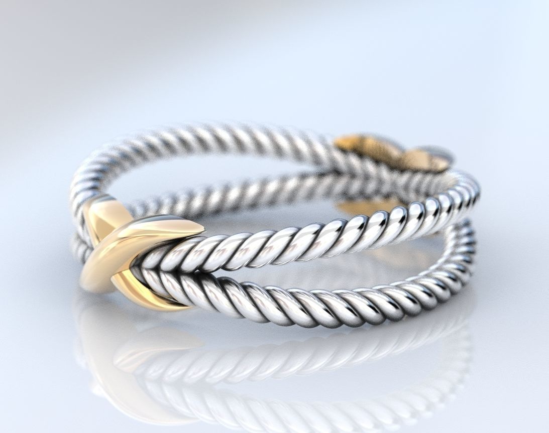 Ring with ropes and symbol x 385 3D print model_1