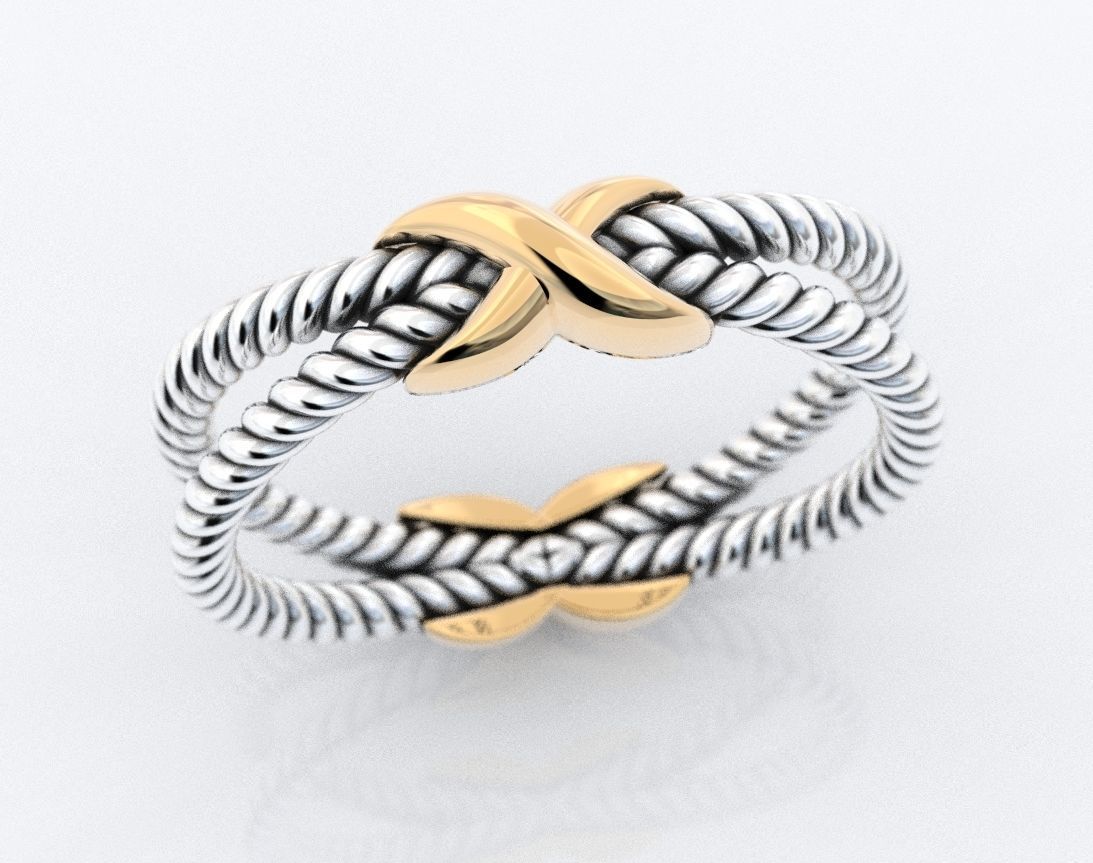 Ring with ropes and symbol x 385 3D print model_8