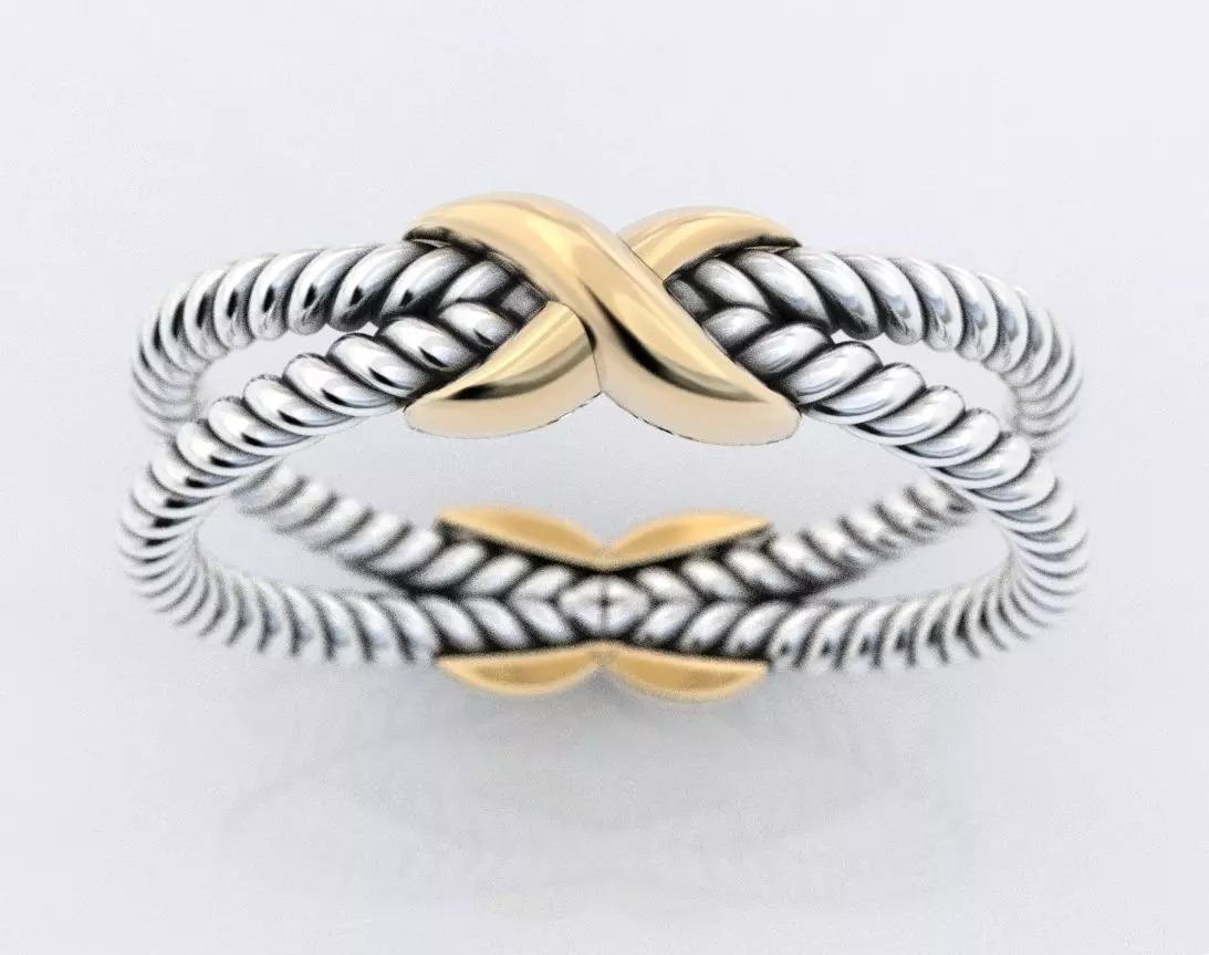 Ring with ropes and symbol x 385 3D print model_0