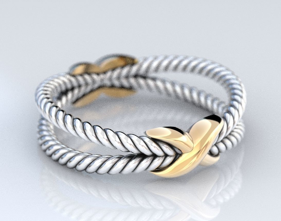 Ring with ropes and symbol x 385 3D print model_7