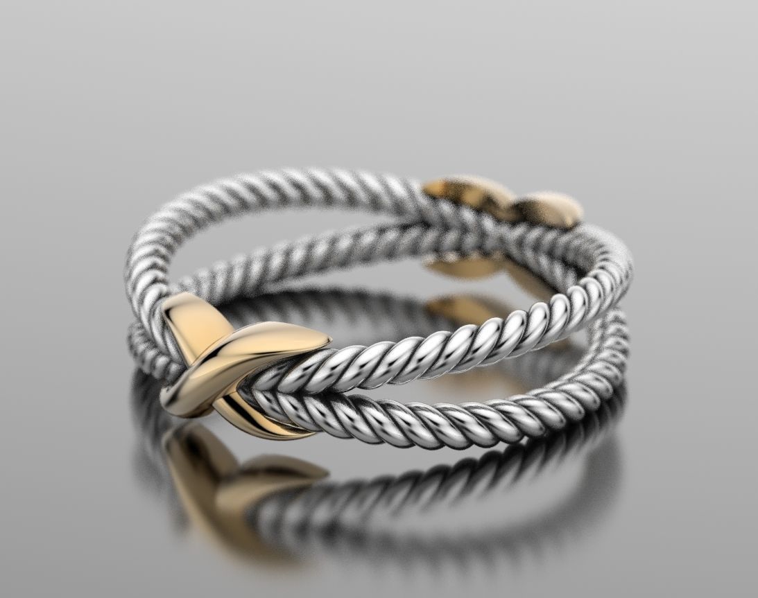 Ring with ropes and symbol x 385 3D print model_5