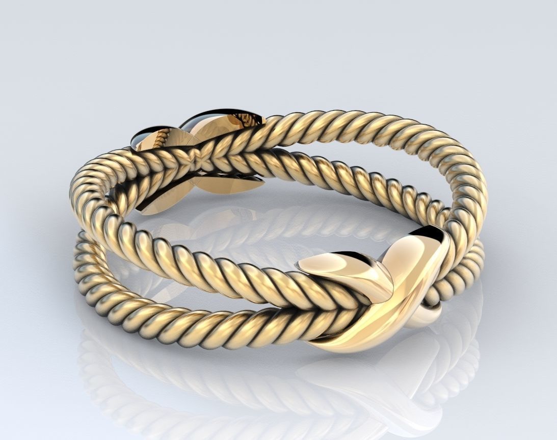 Ring with ropes and symbol x 385 3D print model_2