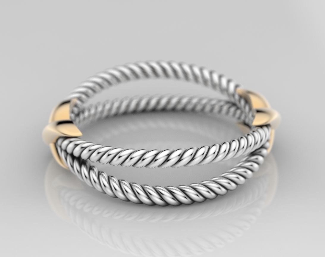 Ring with ropes and symbol x 385 3D print model_13