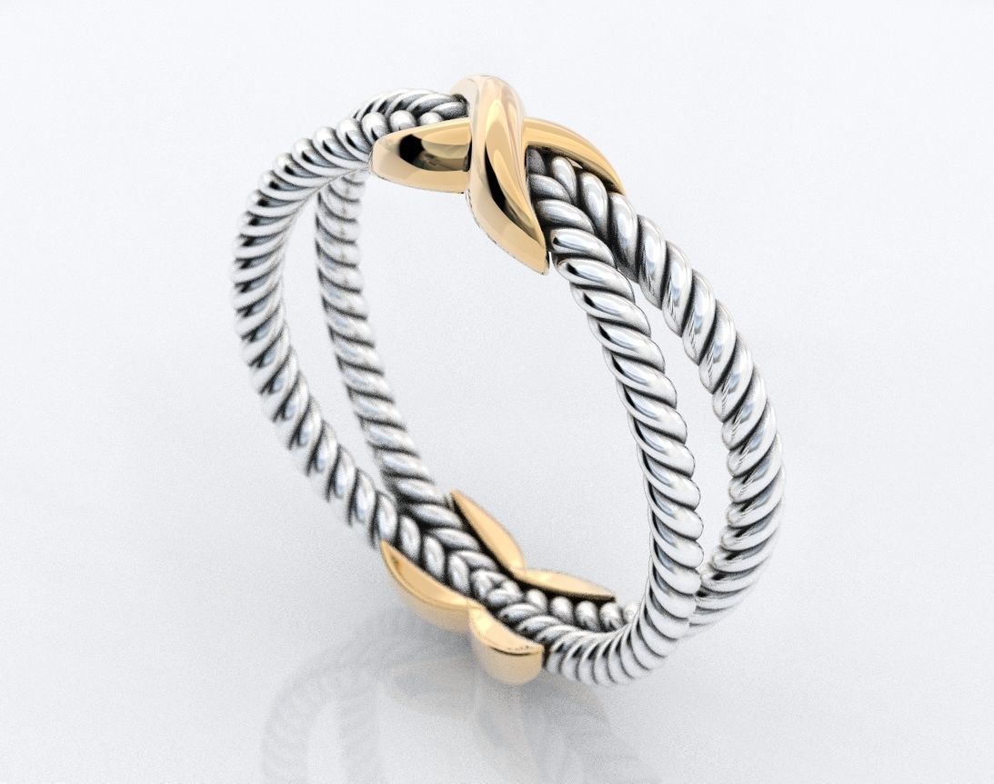 Ring with ropes and symbol x 385 3D print model_4