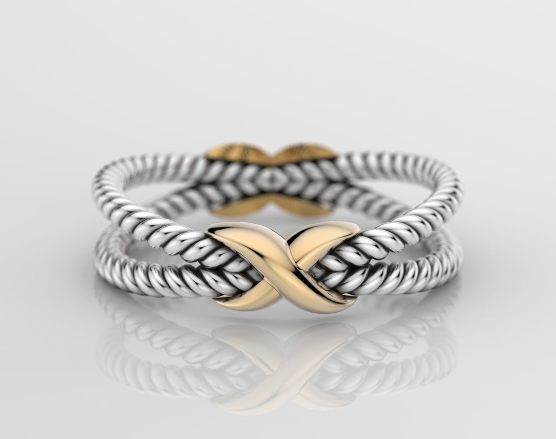 Ring with ropes and symbol x 385 3D print model_9