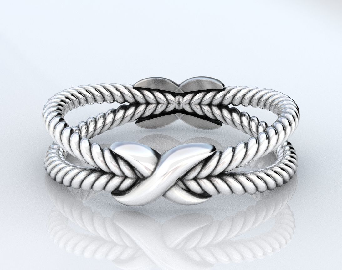 Ring with ropes and symbol x 385 3D print model_12