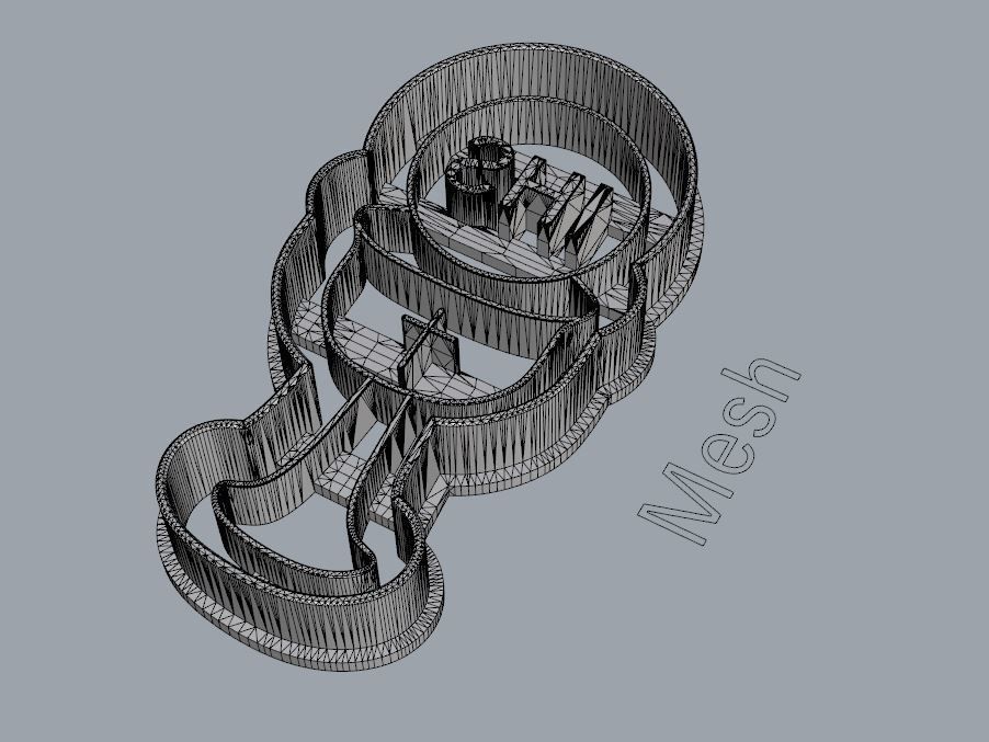 Sacramental bread IHS Cookie Cutter version 1 3D print model_4