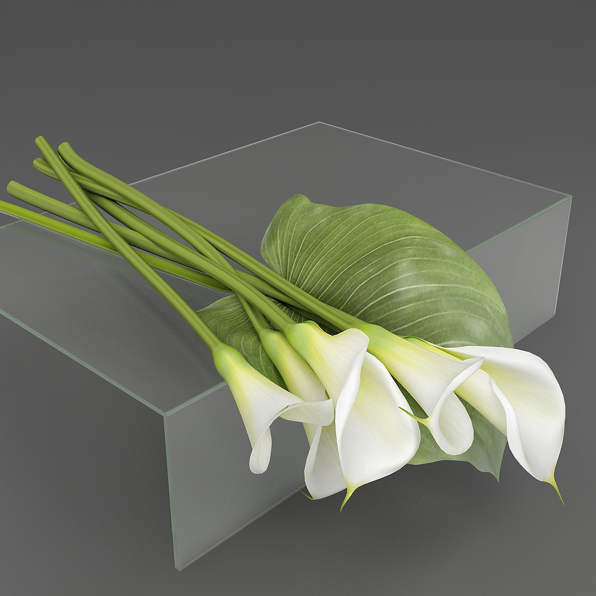 Bouquet with Calla lilies 3D model_1