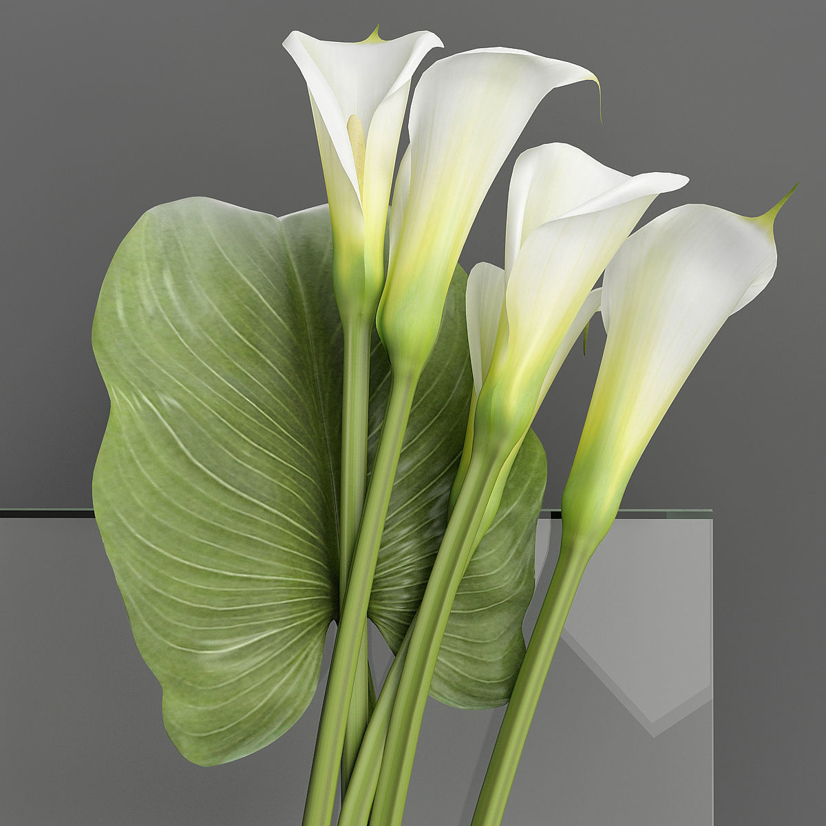 Bouquet with Calla lilies 3D model_0