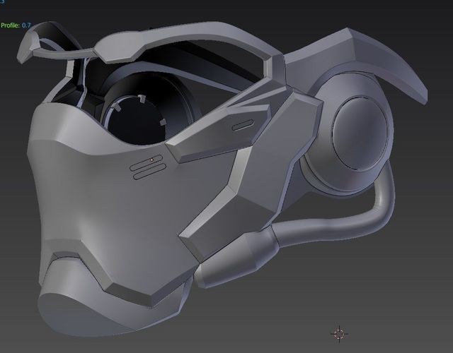 Overwatch Soldier 76 Mask Removable face part 3D print model 3D print model
