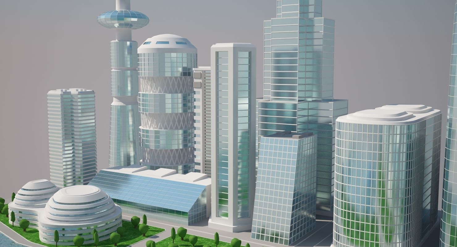 Futuristic City 2 3D model_8