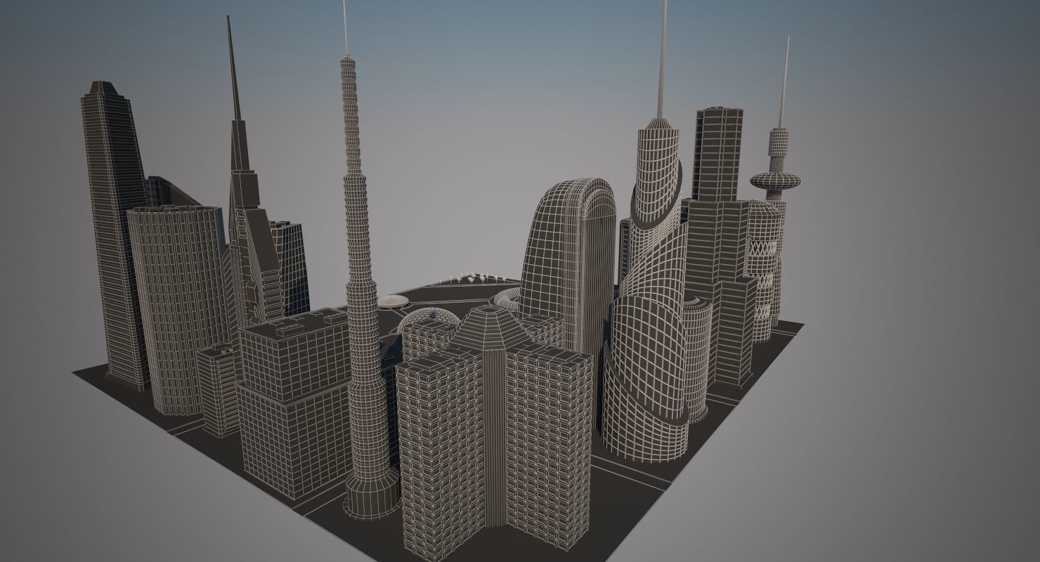 Futuristic City 2 3D model_9