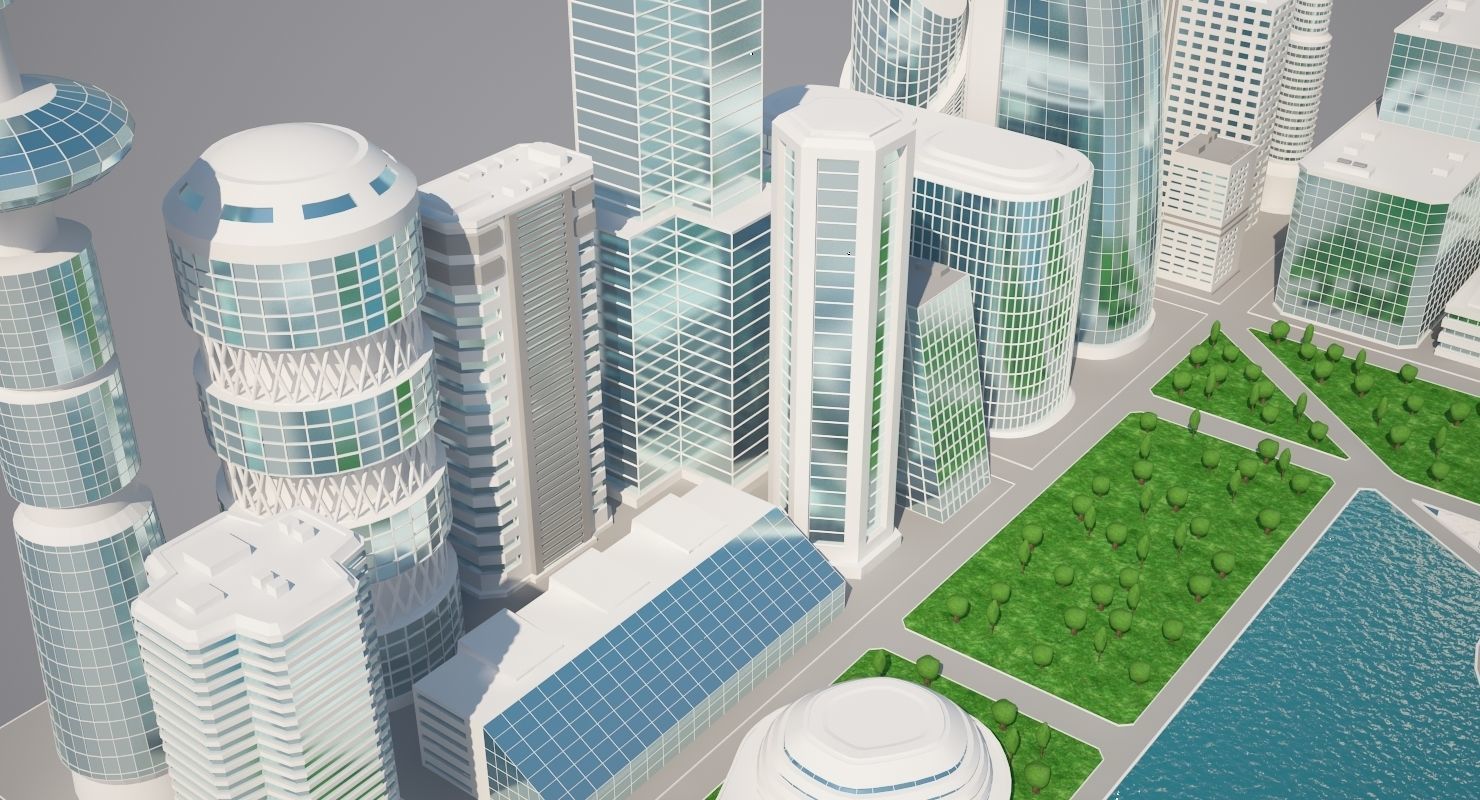 Futuristic City 2 3D model_5