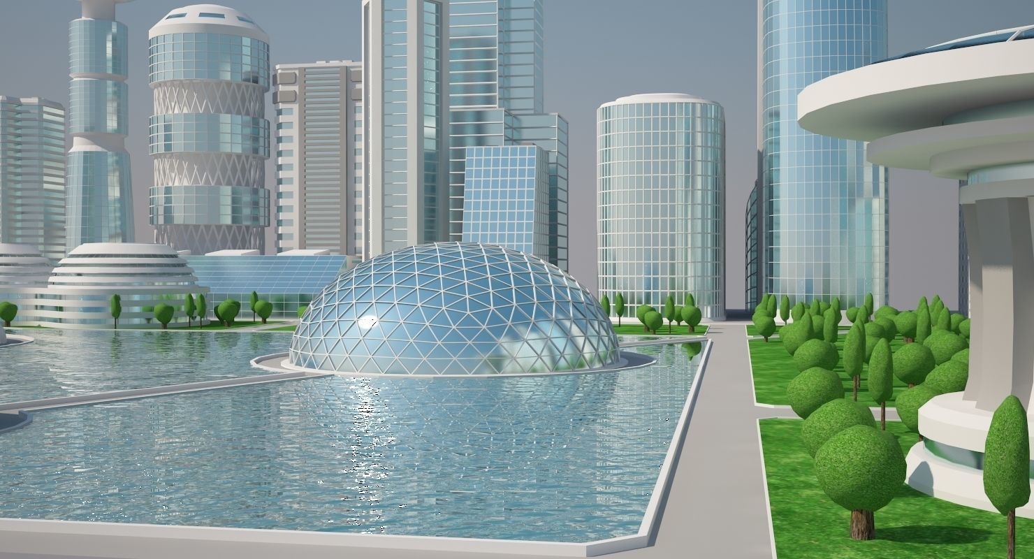 Futuristic City 2 3D model_4