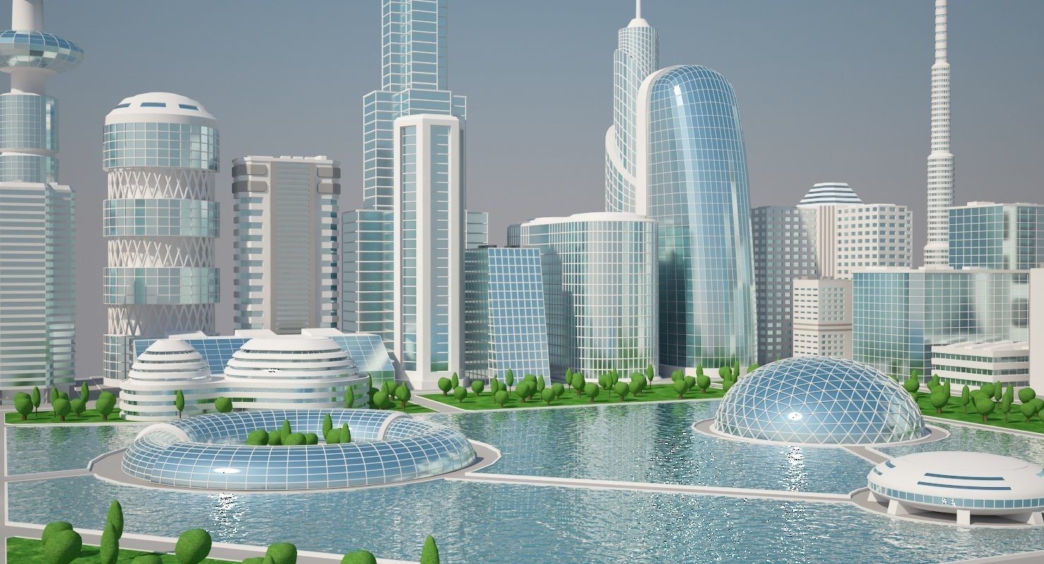 Futuristic City 2 3D model_3